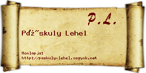 Páskuly Lehel névjegykártya